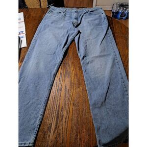 40x34 Wrangler Relaxed Fit Denim Blue Jeans with Pockets and Belt Loops